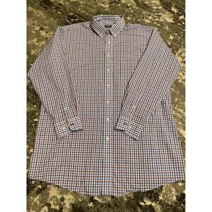 IZOD Men's Tall Fit Stretch Plaid Shirt XL 18